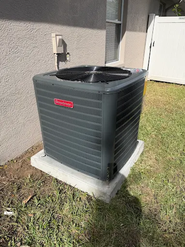 New Goodman AC condenser installed by 3B Heating & Air